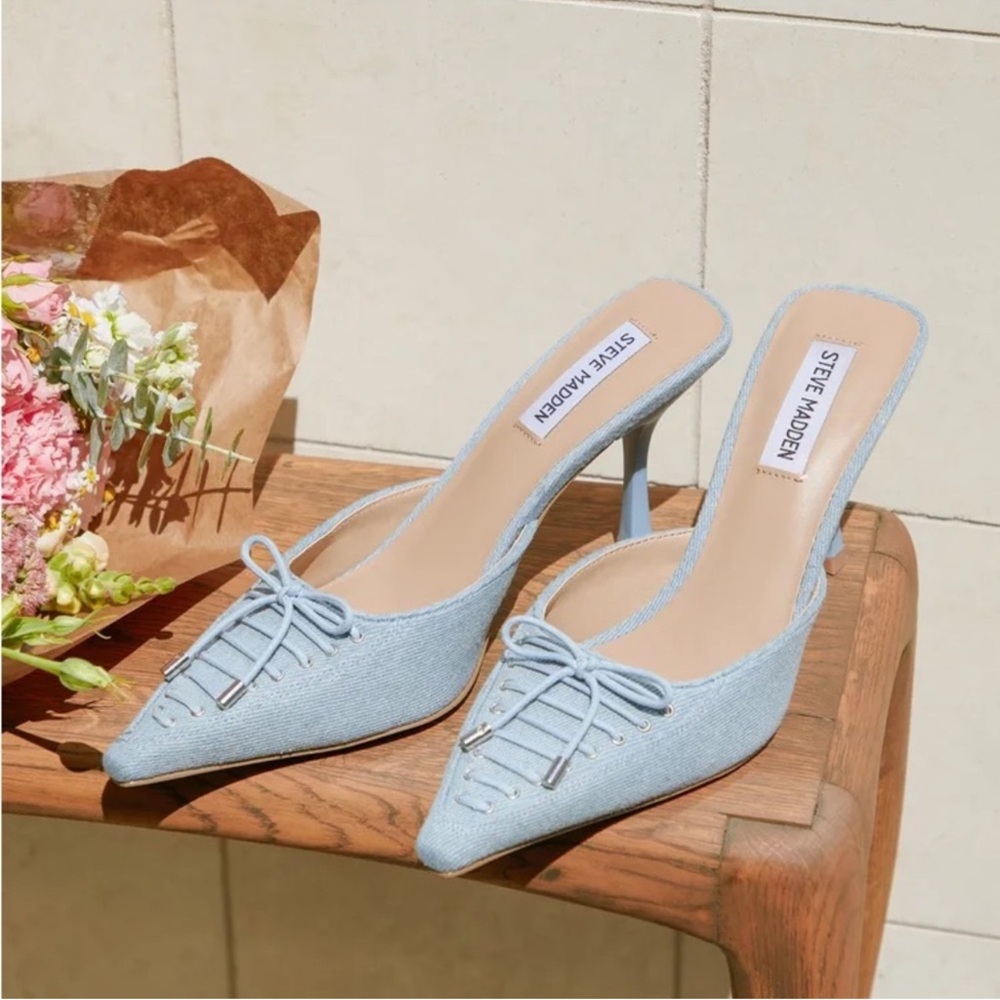 Steve Madden Brianne Denim Mules Heels
